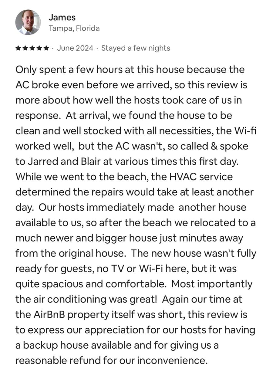 Five-star guest review from Hermes, Miami Beach, Florida