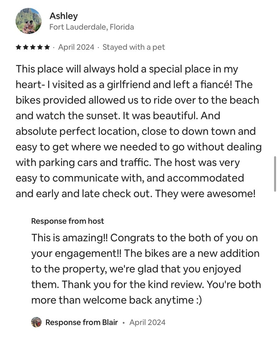 Five-star guest review from Sarah, Buffalo, New York